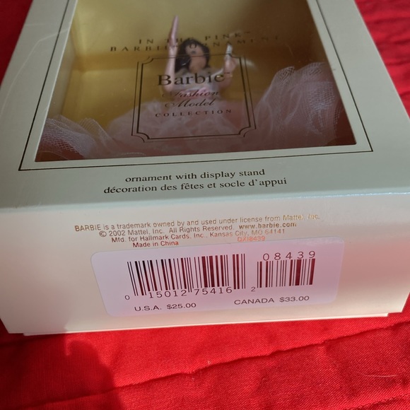 NRFB BARBIE HALLMARK KEEPSAKE ORN, appx 5 x 6” in pink gown.  $39 - Picture 4 of 7